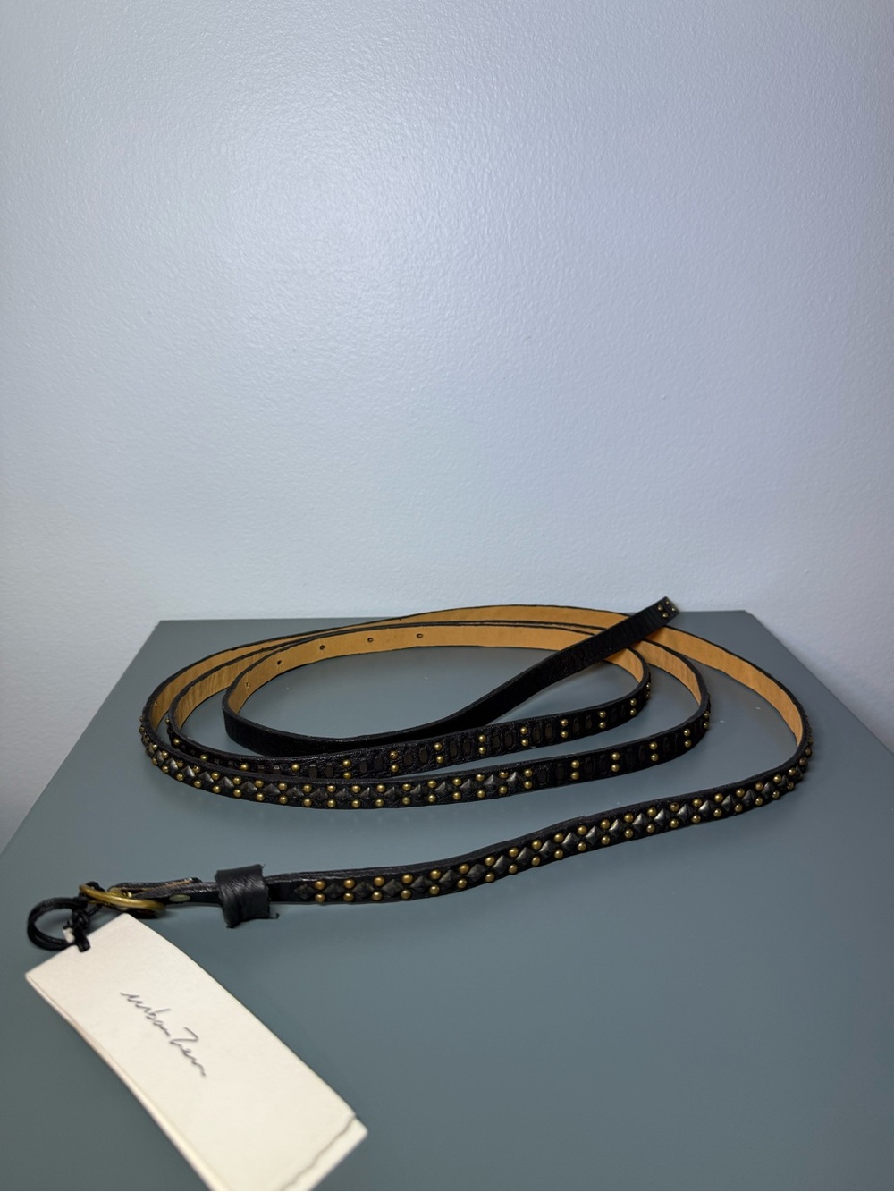Urban Zen Celso Tia Double Wrap Studded Leather Belt NWT Size 36 - Picture 2 of 6